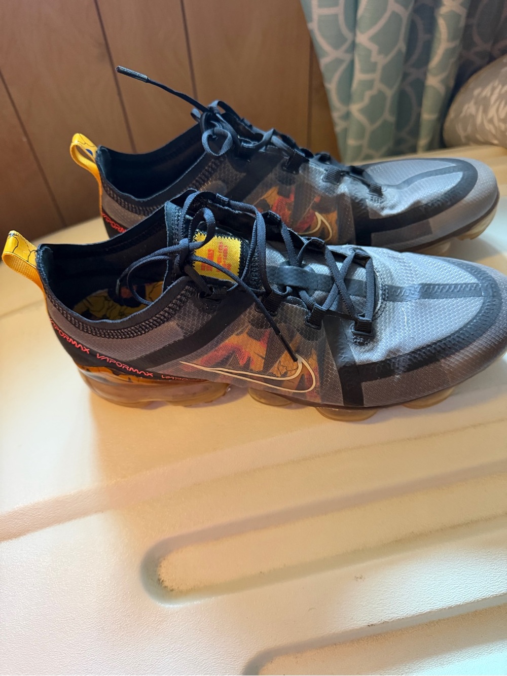 Nike women’s Black and Yellow VaporMax Athletic Sneakers